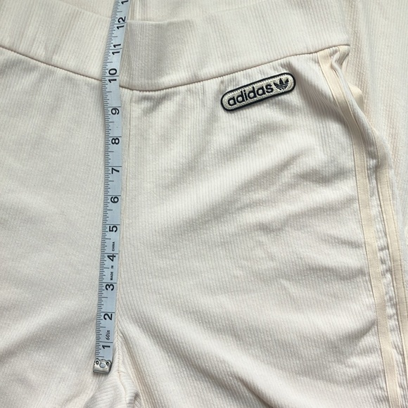 Adidas Leisure Set High Waist Bells and Long Sleeve Mock-neck Crop in Cream - Picture 7 of 11